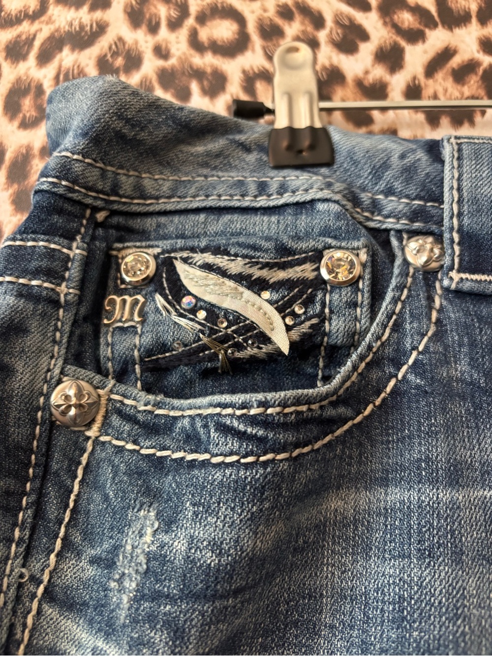 Miss Me Women's Blue Embroidered Boot Cut Jeans - Picture 4 of 5